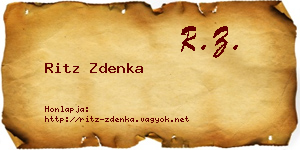 Ritz Zdenka névjegykártya